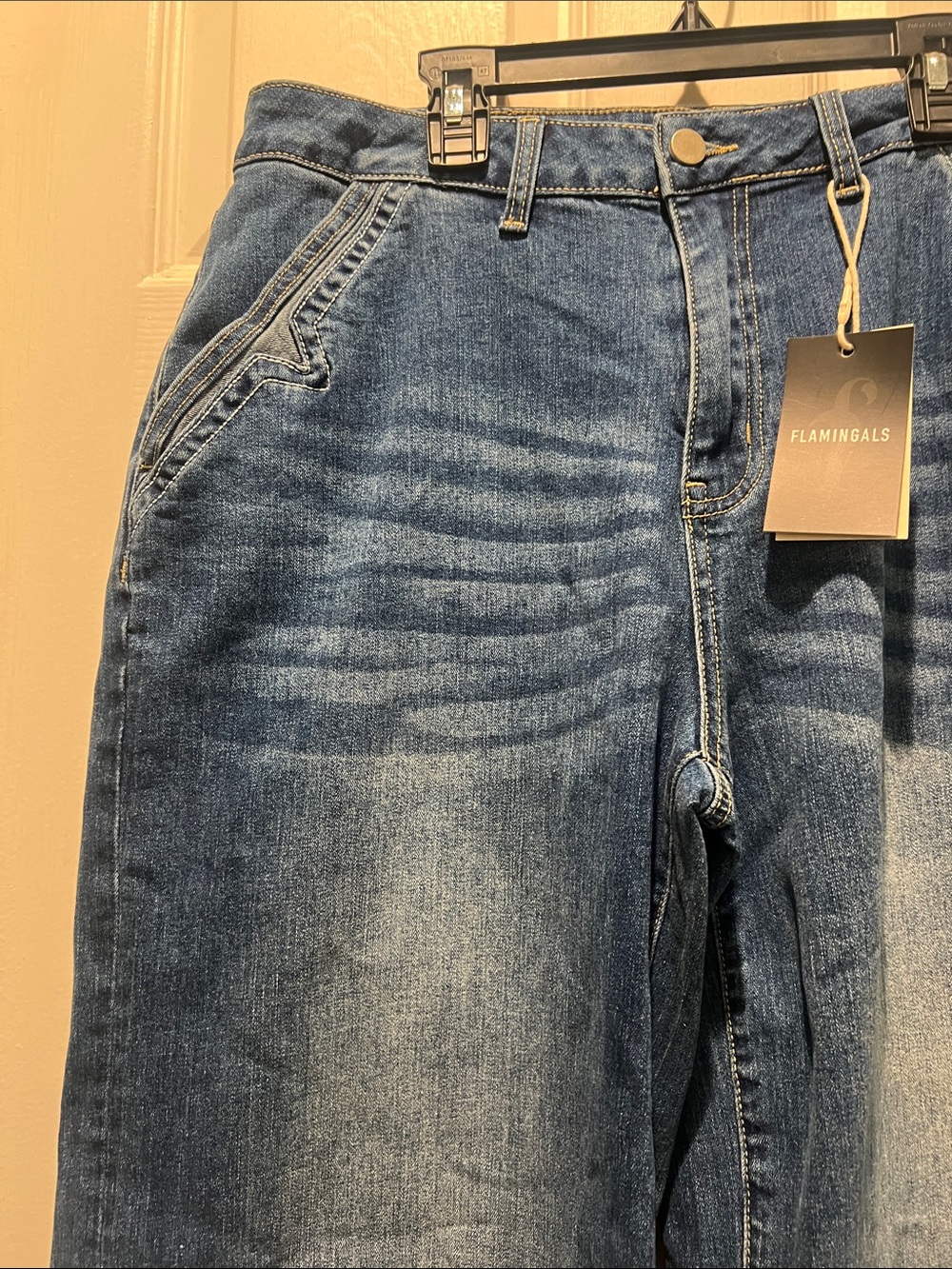 Flamingals Flared Wide-Leg Women's Jeans - Blue NWT - Picture 7 of 10